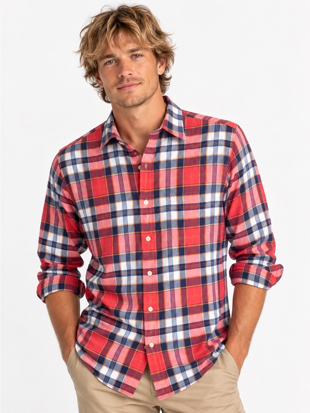 J.Crew Madras Plaid Cotton Shirt Men’s M Mauritius